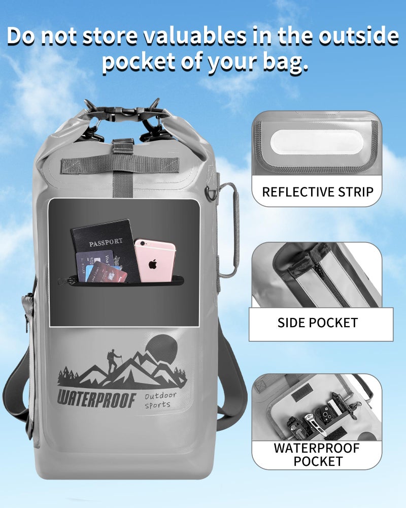IDRYBAG Dry Bag Backpack Waterproof Floating 20L/30L/40L, Dry Bags Waterproof Backpack for Men, Dry Sack Waterproof Bag Kayak - Image 4
